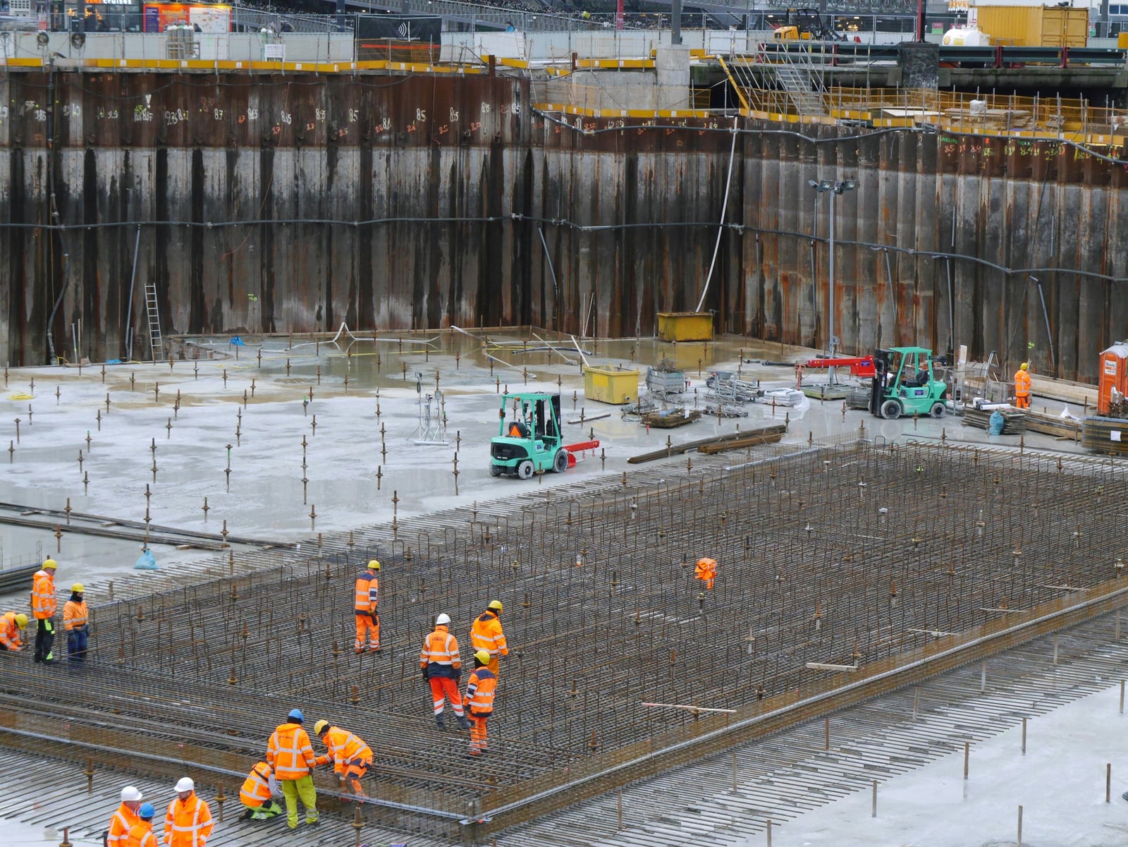 Mid-size service business team at a job site